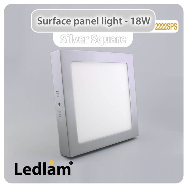 Ledlam LED Surface Panel Light 18W Square 2222SPS silver 01