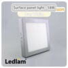 Ledlam LED Surface Panel Light 18W Square 2222SPS silver Day White 30448