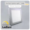 Ledlam LED Surface Panel Light 18W Square 2222SPSD silver dimmable 01