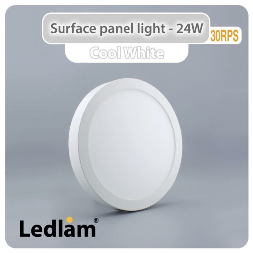 Ledlam LED Surface Panel Light 24W Round 30RPS Cool White 30739