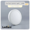 Ledlam LED Surface Panel Light 24W Round 30RPS Day White 30738