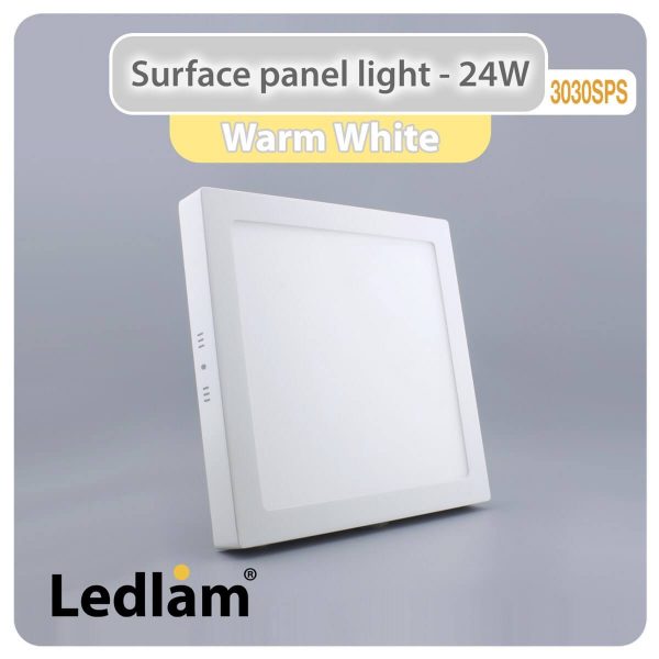 Ledlam LED Surface Panel Light 24W Square 3030SPS Warm White 30740