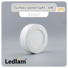 Ledlam LED Surface Panel Light 6W Round 12RPS 01