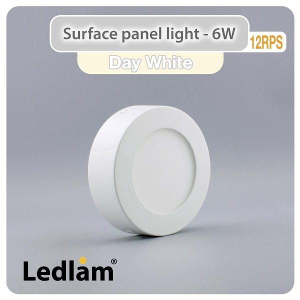 Ledlam LED Surface Panel Light 6W Round 12RPS Day White 30732