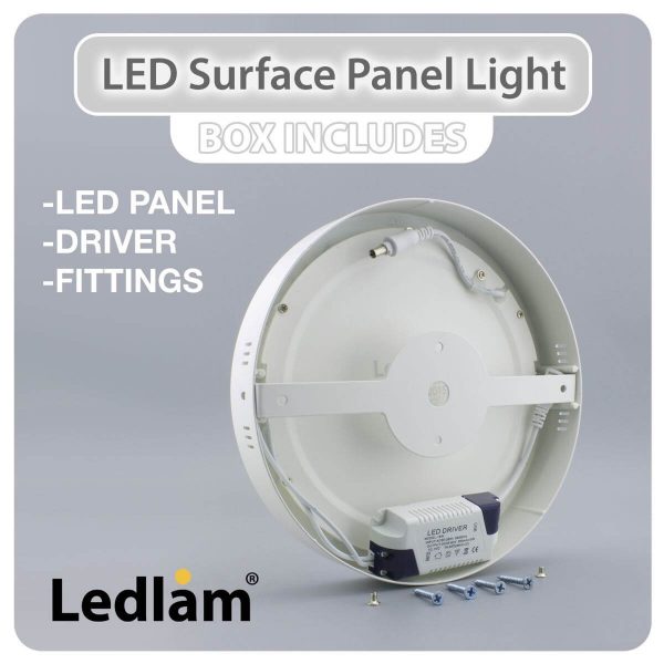 Ledlam LED Surface Panel Light 6W Round 12RPSD dimmable 02