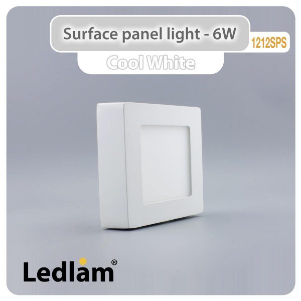 Ledlam LED Surface Panel Light 6W Square 1212SPS Cool White 30736
