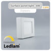Ledlam LED Surface Panel Light 6W Square 1212SPSD dimmable 01