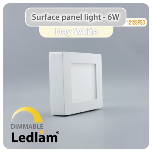 Ledlam LED Surface Panel Light 6W Square 1212SPSD dimmable Day White 30794