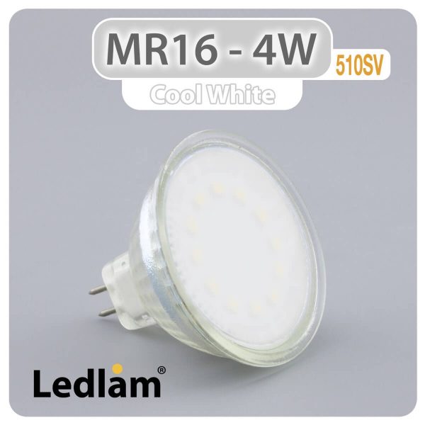 Ledlam MR16 GU5.3 LED Spot Light 4W 12V 510SV Cool White 30899