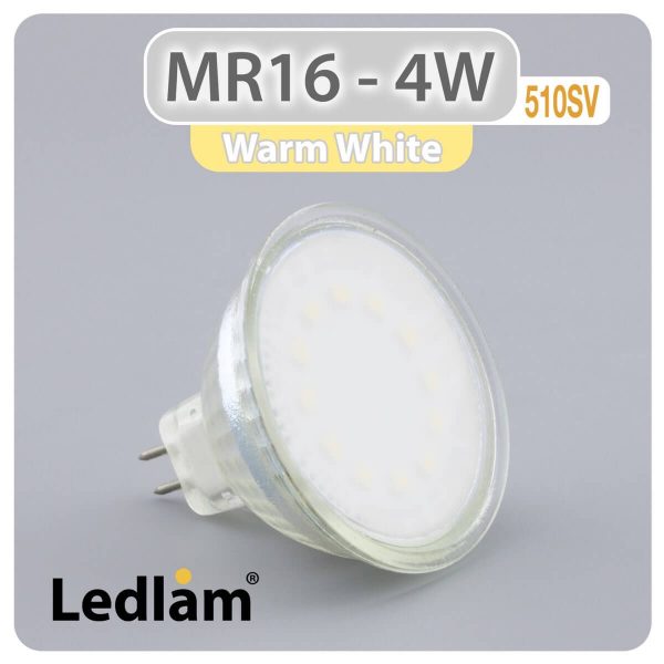 Ledlam MR16 GU5.3 LED Spot Light 4W 12V 510SV Warm White 30897