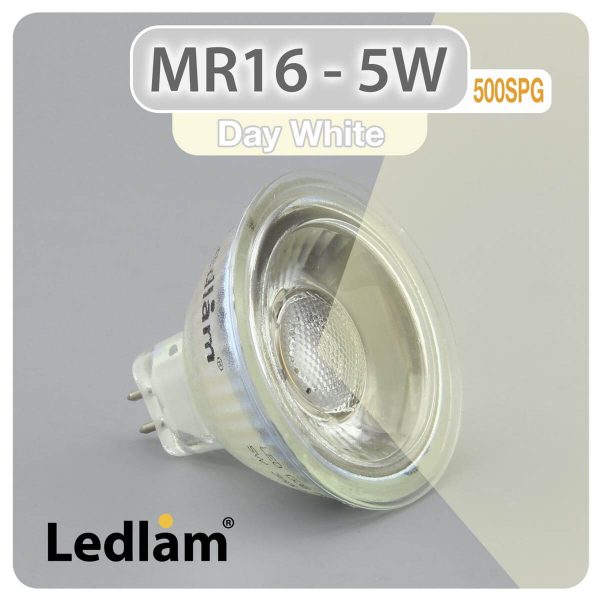 Ledlam MR16 GU5.3 LED Spot Light 5W 12V COB 500SPG Day White 30993
