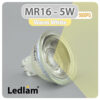 Ledlam MR16 GU5.3 LED Spot Light 5W 12V COB 500SPG Warm White 30992