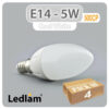 Ledlam pack of 4x E14 LED Candle Bulb 5W 500CP cool white 31084 01 1