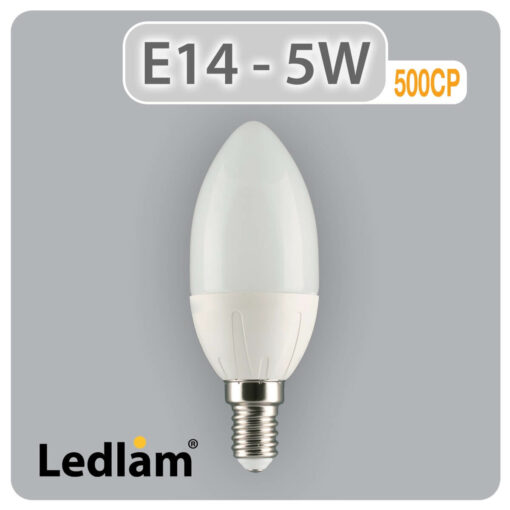 Ledlam pack of 4x E14 LED Candle Bulb 5W 500CP cool white 31084 02 1