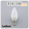 Ledlam pack of 4x E14 LED Candle Bulb 5W 510CPD warm white dimmable 31087 02 1