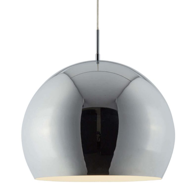 Searchlight INDUSTRIAL PENDANT 1 LIGHT CHROME BALL 40cm DIA PENDANT 3039CC 01 1