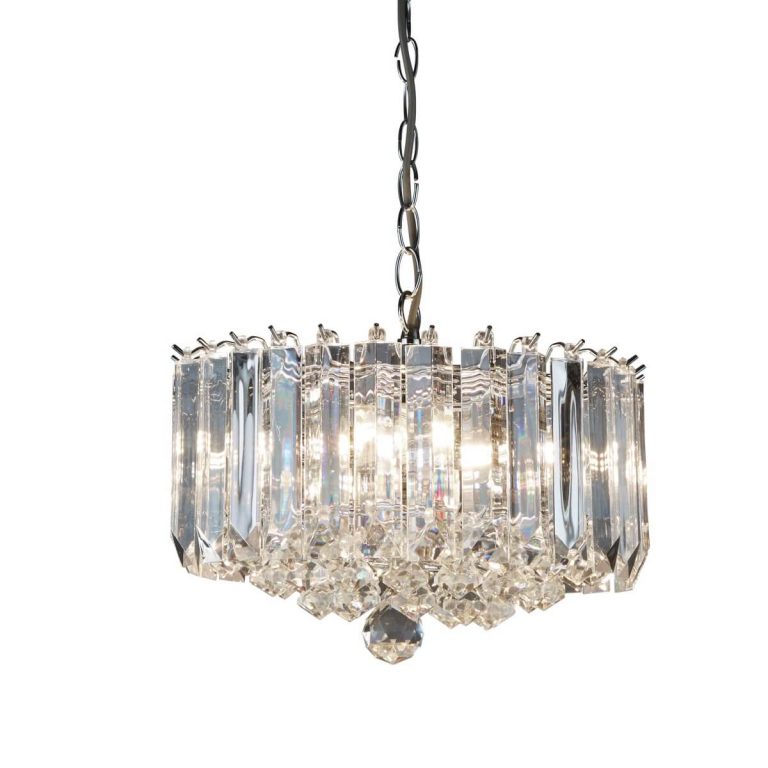 Searchlight SIGMA 4 LIGHT CHROME CLEAR ACRYLIC PENDANT 6715CC 01