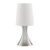 Searchlight TOUCH TABLE LAMP SATIN SILVER BASE WHITE TAPERED SHADE 3922SS 01