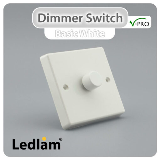 Varilight V Pro Dimmer Switch Push on off 1 Gang White 30130 01 1