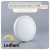 Ledlam LED Surface Panel Light 24W Round 30RPSD dimmable Day White 30821