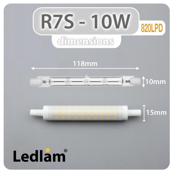Ledlam-Ledlam-R7S-LED-Bulb-10W-820LPD-118mm-dimmable-Dimensions