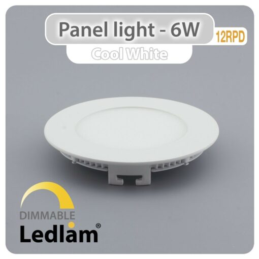 Ledlam LED Panel Light 6W Round 12RPD dimmable Cool White