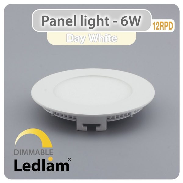 Ledlam-LED-Panel-Light-6W-Round-12RPD-dimmable-Day-White-30359