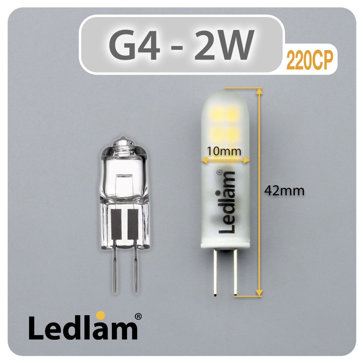 G4 220CP 2W LED Capsule Bulb - Ledlam Lighting