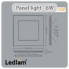 Ledlam-LED-Panel-Light-6W-Square-1212SP-brushed-steel-Dimensions