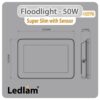Ledlam-LED-Floodlight-with-Sensor-50W-4100FPM-slim-Dimensions