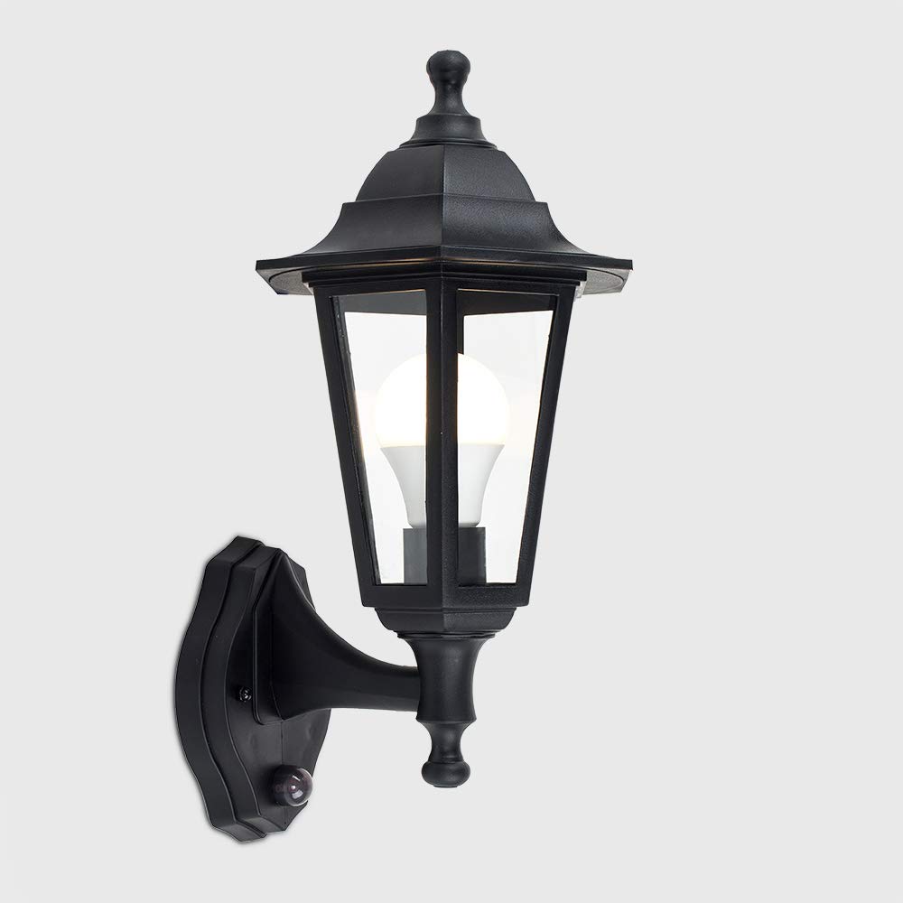 Black Motion Sensor Outdoor Wall Light