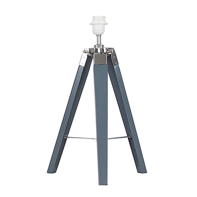 Clipper Grey / Chrome Tripod Table Lamp Base Only