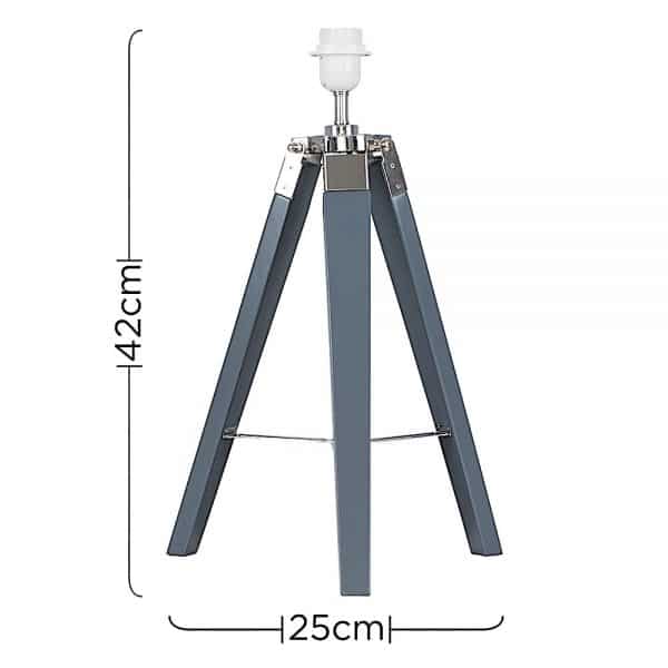 MiniSun-Clipper-Grey-Chrome-Tripod-Table-Lamp-Base-Only-24187-Dimensions-1