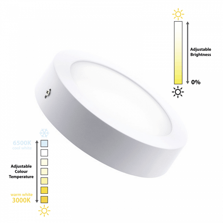 Round-18W-LED-Surface-Panel-with-a-Selectable-Colour-Temp.-Dimmable-CCT-PLFNR-18-01