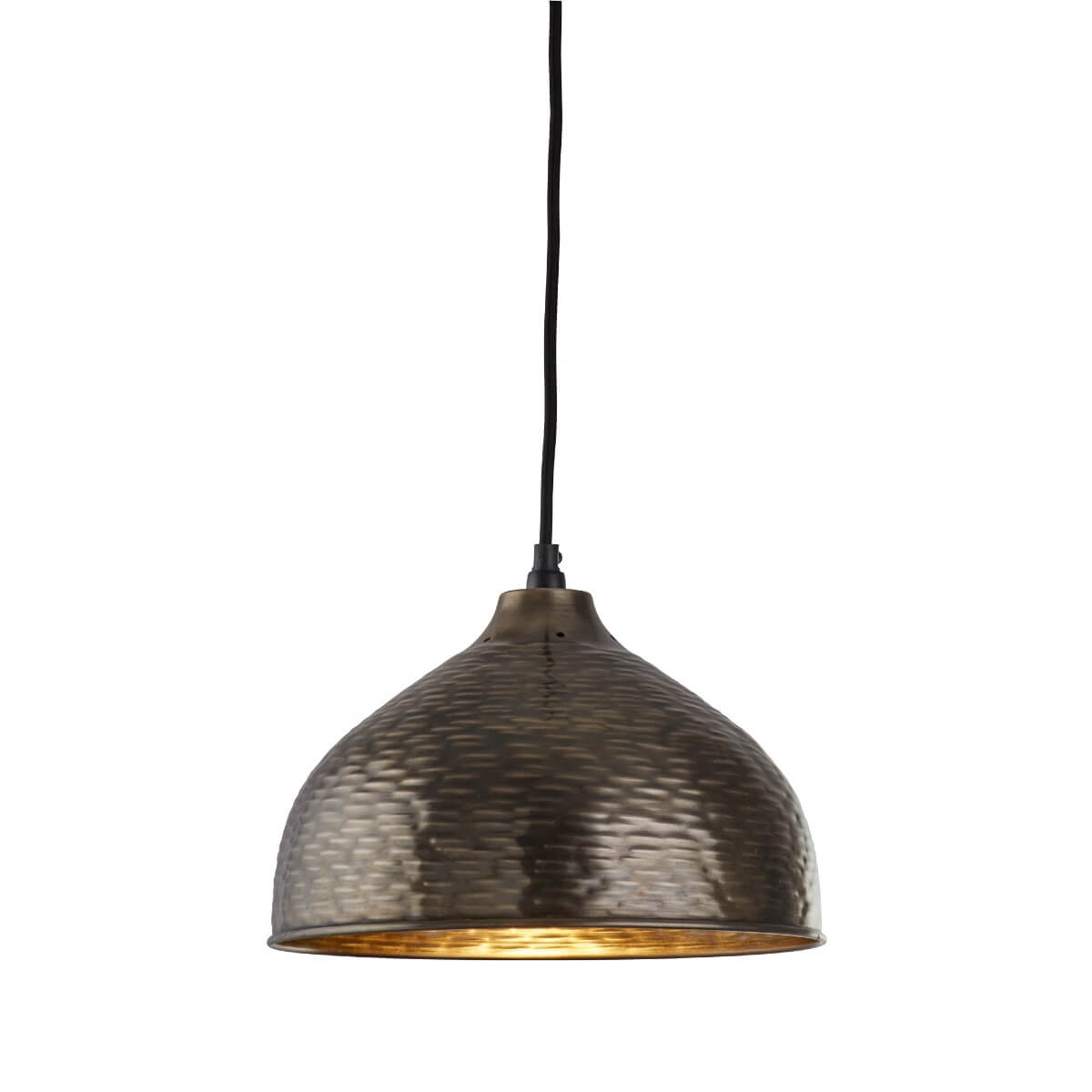 Searchlight-VINTAGE-INDUSTRIAL-EMBOSSED-PENDANT-29cm-Dia-PEWTER-4013-29PW-Clean