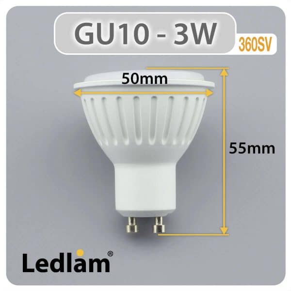 Ledlam-GU10-LED-Spot-Light-3W-360SV-Dimensions