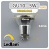 Ledlam-GU10-LED-Spot-Light-5W-500SPGD-dimmable-Dimensions
