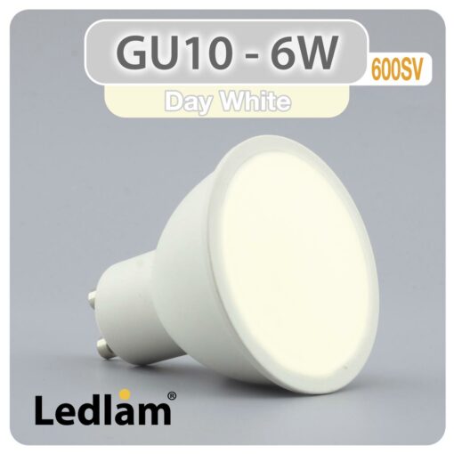 Ledlam GU10 LED Spot Light 6W 600SV Variant Day White 31154
