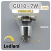 Ledlam-GU10-LED-Spot-Light-7W-700SPGD-dimmable-Dimensions