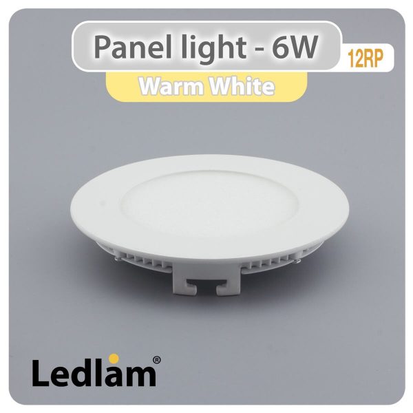 Ledlam-LED-Panel-Light-6W-Round-12RP-Warm-White-30358