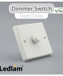 V-Pro Dimmer Switch Push on-off 1 Gang 10-300W max 30 LEDs - White