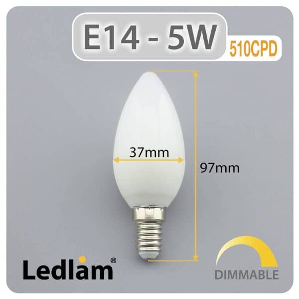Ledlam-E14-LED-Candle-Bulb-5W-510CPD-dimmable-Dimensions