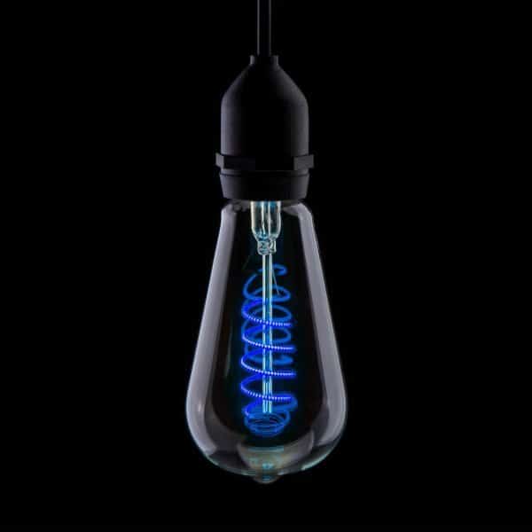 ST64 Led 4w Blue E27 Spiral Filament Bulb - Ledlam Lighting UK