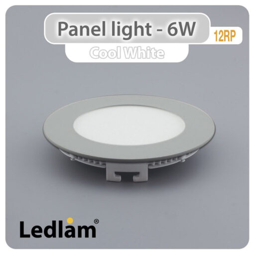 Ledlam LED Panel Light 6W Round 12RP silver Cool White