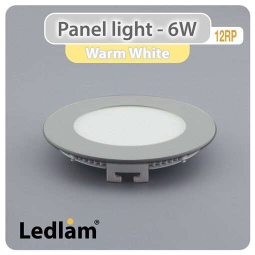 Ledlam LED Panel Light 6W Round 12RP silver Warm White