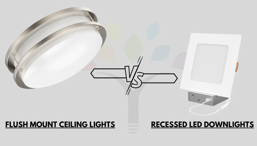 Flush Mount Ceiling Lights vs Recessed LED downlights 1 1200x1200 jpg