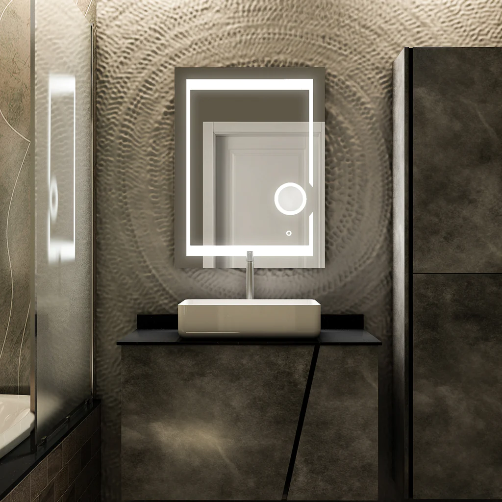 LED Lighted Bathroom Vanity Mirror with Magnifying Mirror
